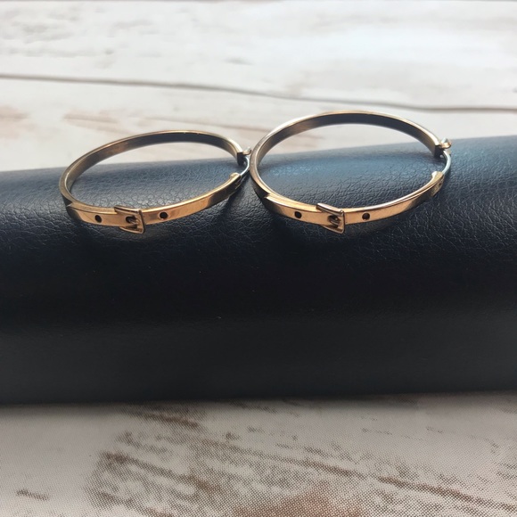 Michael Kors Jewelry - Michael Kors Belt Buckle Hoop Earrings